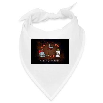 Schere, Stein, Papier,Rock, Paper, Scissors - Bandana - Weiß - Vorne