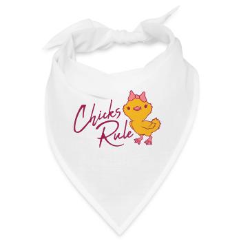 Chicks Rule niedliches Vögelchen - Bandana - Weiß - Vorne