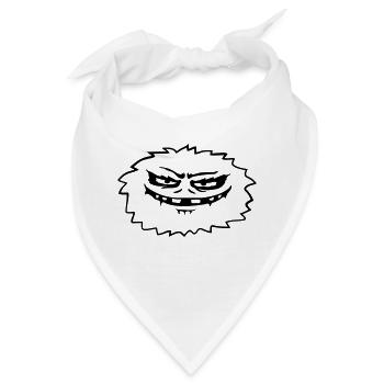 Comic haariges böses Monster - Bandana - Weiß - Vorne