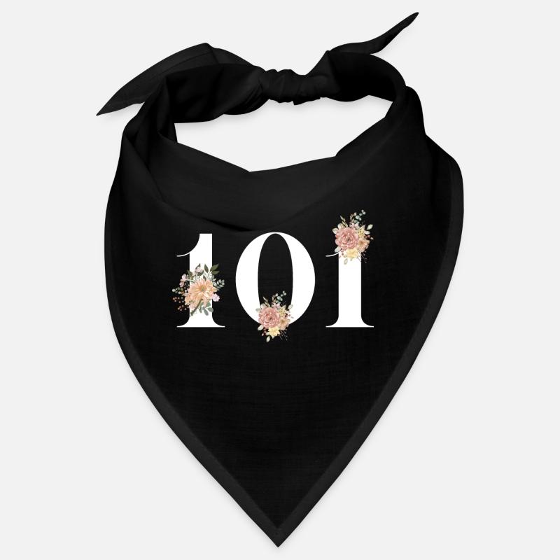 101e anniversaire fleuris (Cadeau de 101 ans) Bandana