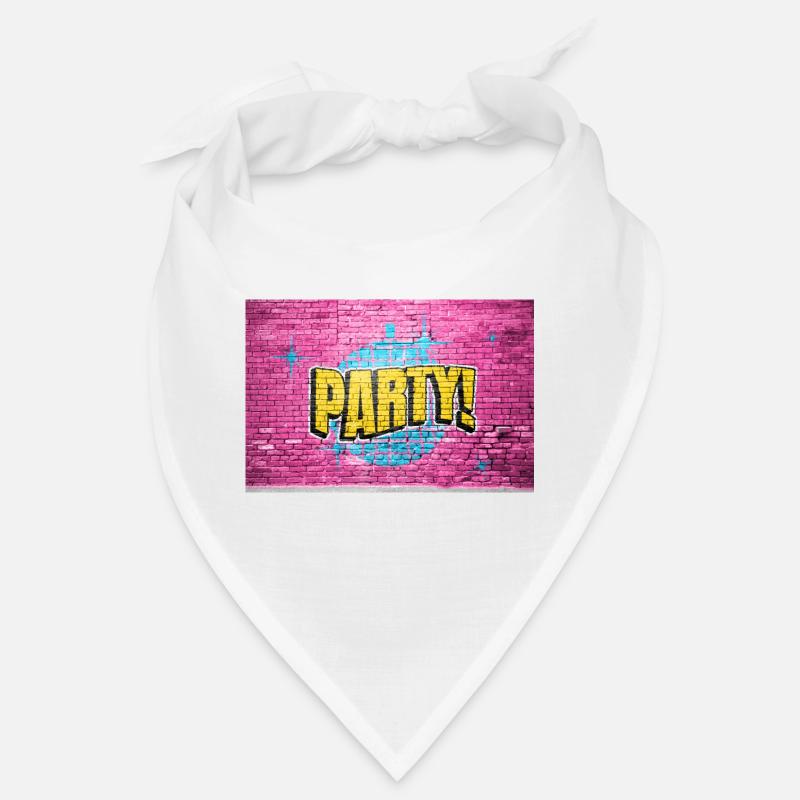 Party Disco Comic Style Bubble Graffiti Lettering Bandana