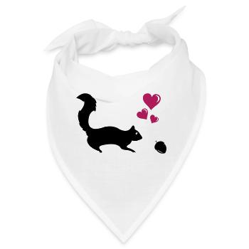 Eichhörnchen Love - Bandana - Weiß - Vorne