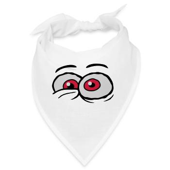 Comic Augen verrücktes Design - Bandana - Weiß - Vorne