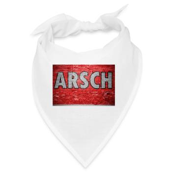 Arsch Ziegelsteinmauer Graffiti - Bandana - Weiß - Vorne