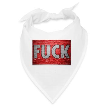 Fuck Ziegelsteinmauer Graffiti - Bandana - Weiß - Vorne