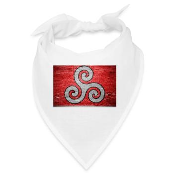 Triskele BDSM Ziegelsteinmauer Graffiti - Bandana - Weiß - Vorne