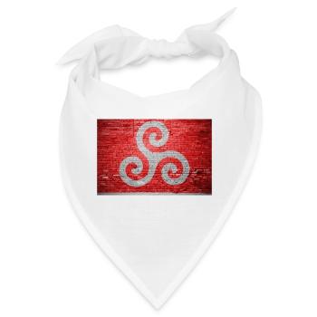 Triskele BDSM Ziegelsteinmauer Graffiti - Bandana - Weiß - Vorne