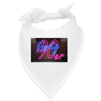Neon Leuchtreklamen 90er Party - Bandana - Weiß - Vorne