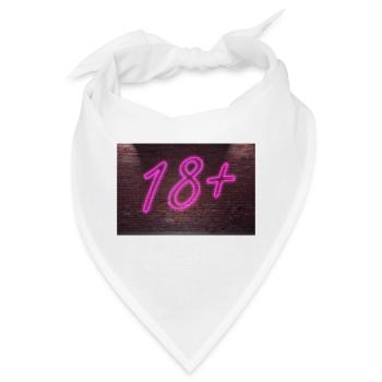 Neon-Altersbeschränkungen 18 + Schriftzug auf Brick Wall - Bandana - Weiß - Vorne