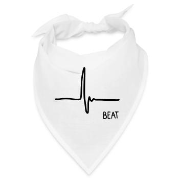 Herzschlag - Bandana - Weiß - Vorne