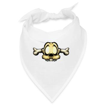 Schädel. Schädel mit Knochen durch den Kopf. - Bandana - Weiß - Vorne