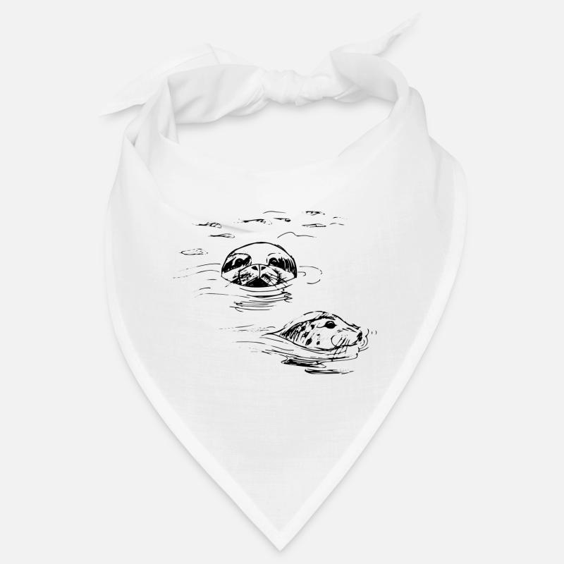 hand drawn seals, Shetland Bandana