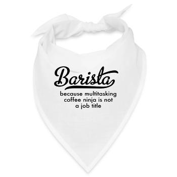 barista - Bandana - Weiß - Vorne
