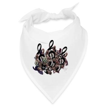 Notenschlüssel - Bandana - Weiß - Vorne