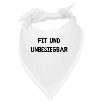 Fit und Unbesiegbar - Bandana - Weiß - Vorne