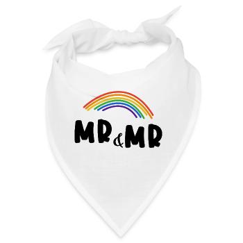 Herr und Herr Homo-Ehe. Geschenk - Bandana - Weiß - Vorne