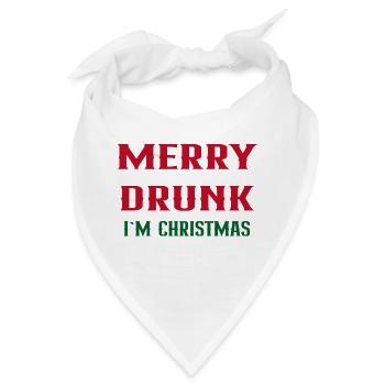 Merry drunk I`m Christmas - Bandana - Weiß - Vorne