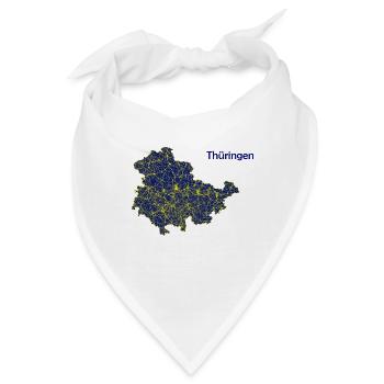 Karte Bundesland Thüringen Straßenkarte - Bandana - Weiß - Vorne