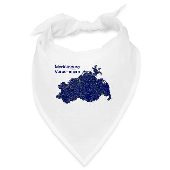 Karte Bundesland Mecklenburg Vorpommern Straßen - Bandana - Weiß - Vorne