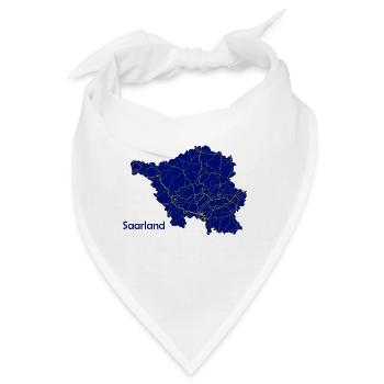 Karte Bundesland Saarland Straßenkarte - Bandana - Weiß - Vorne