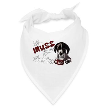ich muss gar nichts grimmiger hund - Bandana - Weiß - Vorne
