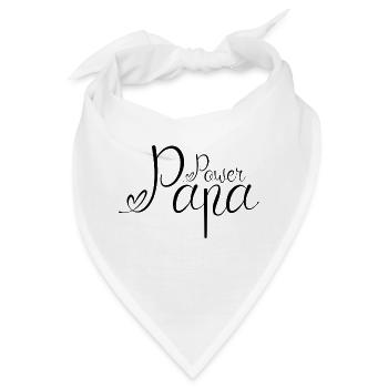 Power Papa Schwarz - Bandana - Weiß - Vorne