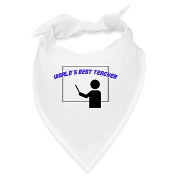 worlds best teacher - Bandana - Weiß - Vorne