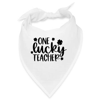 One Lucky Teacher - Bandana - Weiß - Vorne