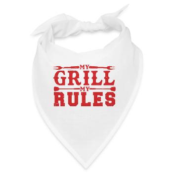 Lustiger Grill-Spruch I Grillen Motiv - Bandana - Weiß - Vorne