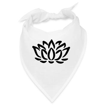 Lotusblume - Bandana - Weiß - Vorne