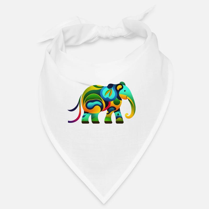 Éléphant - Bandana - blanc
