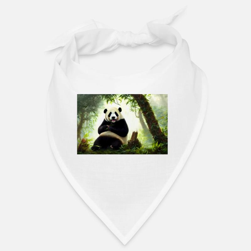 Panda im Wald - Bandana - Weiß
