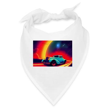 Hot Rod im Sonnenuntergang - Bandana - Weiß - Vorne