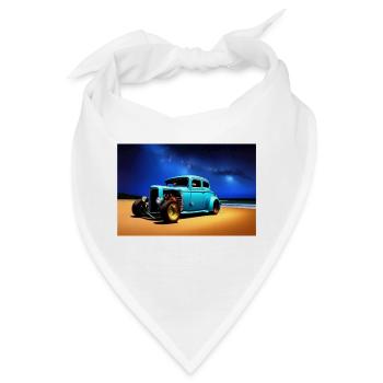 Hot Rod in der Nacht - Bandana - Weiß - Vorne