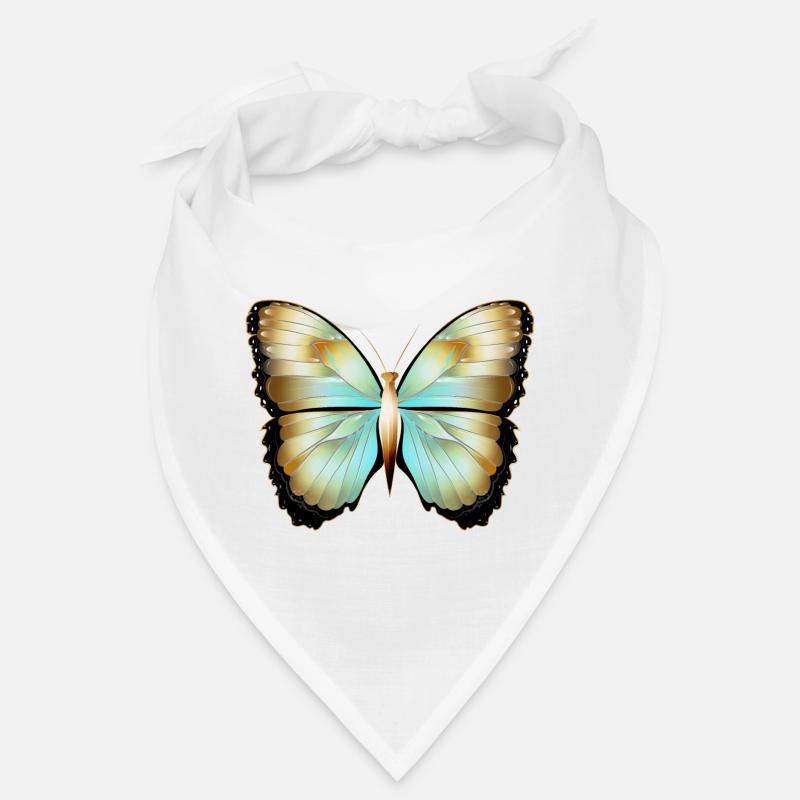 Papillon scintillant en or dessiné à la main Bandana