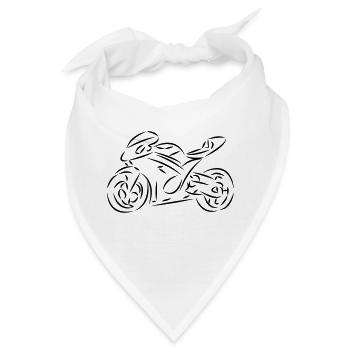 Superbike - Motorrad - Bandana - Weiß - Vorne