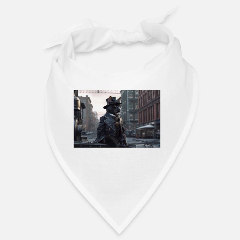Cat Black7 - Bandana - Weiß