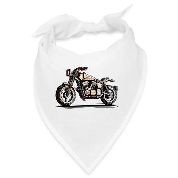 Motorrad als Oldtimer Zweirad in 16-Bit - Bandana - Weiß - Vorne