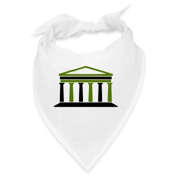 Athen Gebäude - Bandana - Weiß - Vorne