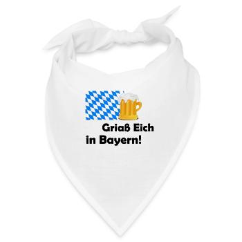 Griaß Eich - Bayern Heimatliebe - Bandana - Weiß - Vorne