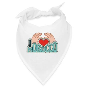 Ich liebe Marokko Flagge Marocain Fußball - Bandana - Weiß - Vorne