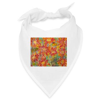 Lebendige Blumenwiese im Impressionstil - Bandana - Weiß - Vorne
