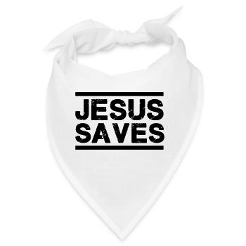 jesus saves - Bandana - Weiß - Vorne