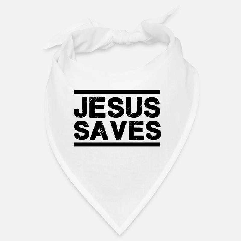 jesus saves - Bandana - Weiß