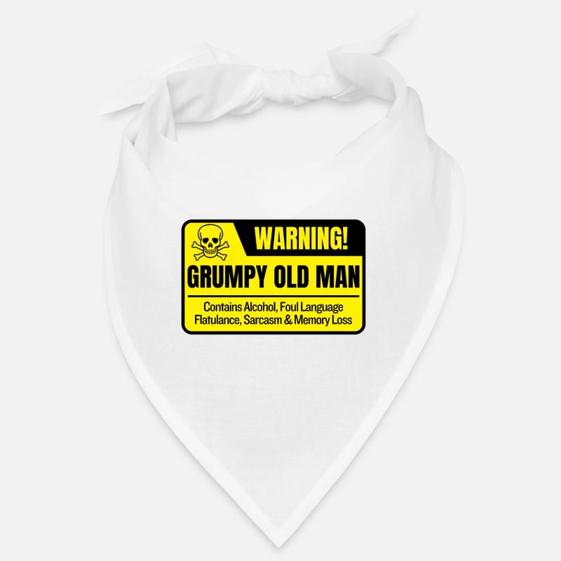 Funny Grumpy Old Man Warning Sign Bandana