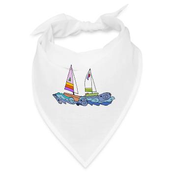 Segelboote - Bandana - Weiß - Vorne