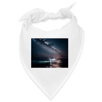 Shiff bei Nacht - Bandana - Weiß - Vorne