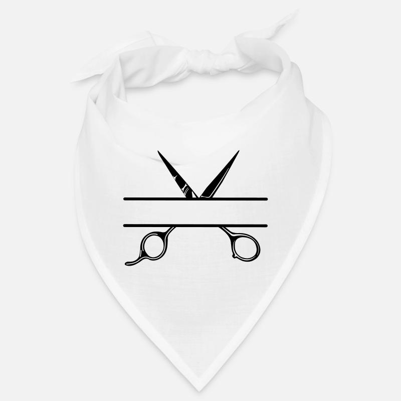 Text banner logo friseur öffnen schere Bandana