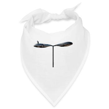 Ein einzelner Gehörloser an einem alten Laternenpfahl - Bandana - Weiß - Vorne
