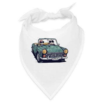 Denise und Roger im Cabrio - Bandana - Weiß - Vorne